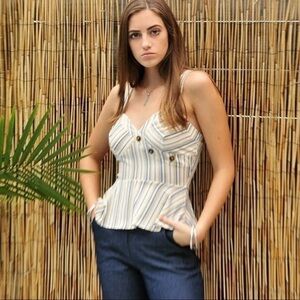 Striped peplum top